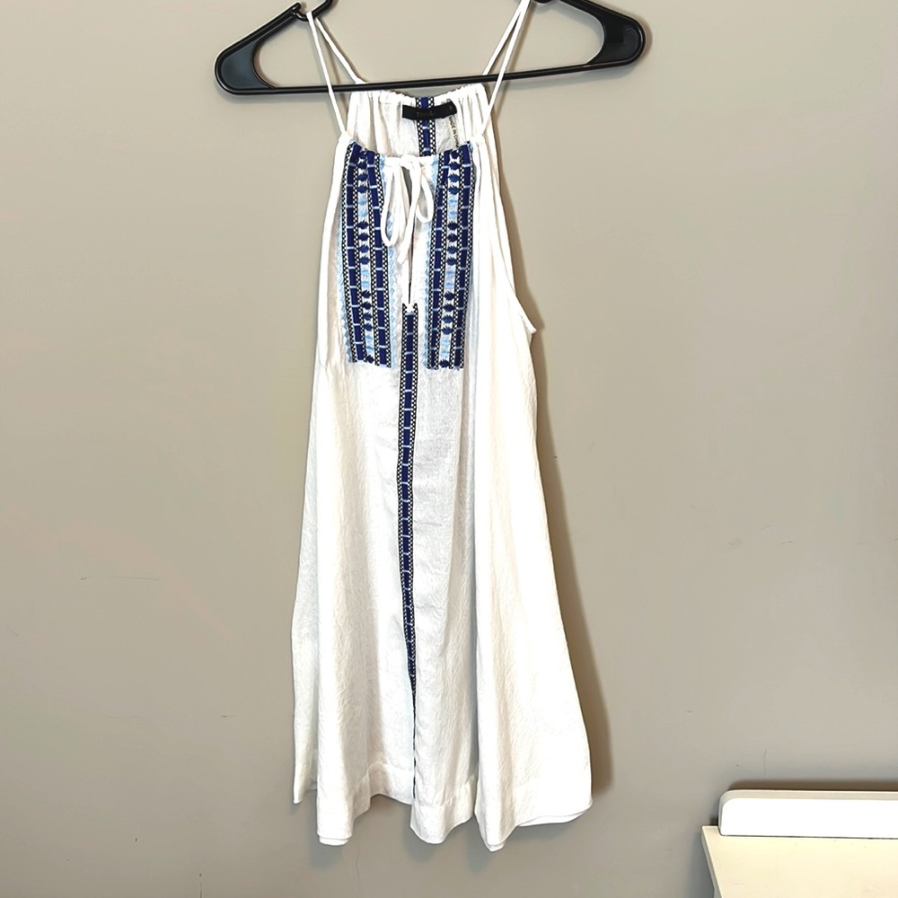 White and blue flow dress